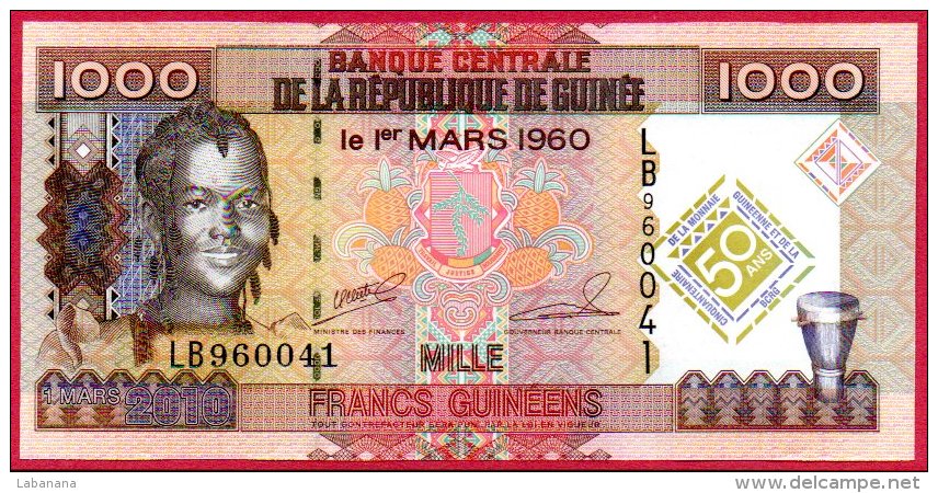 510-Guinée Billet De 1000 Francs 2010 LB960 Commémoratif Neuf - Guinée