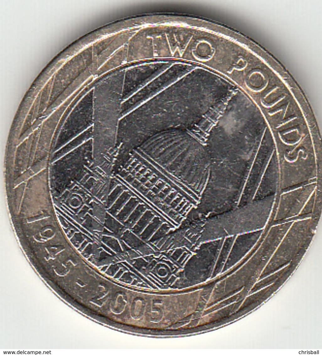 Great Britain UK £2 Two Pound Coin (End Of World War) - Circulated - 2 Pounds