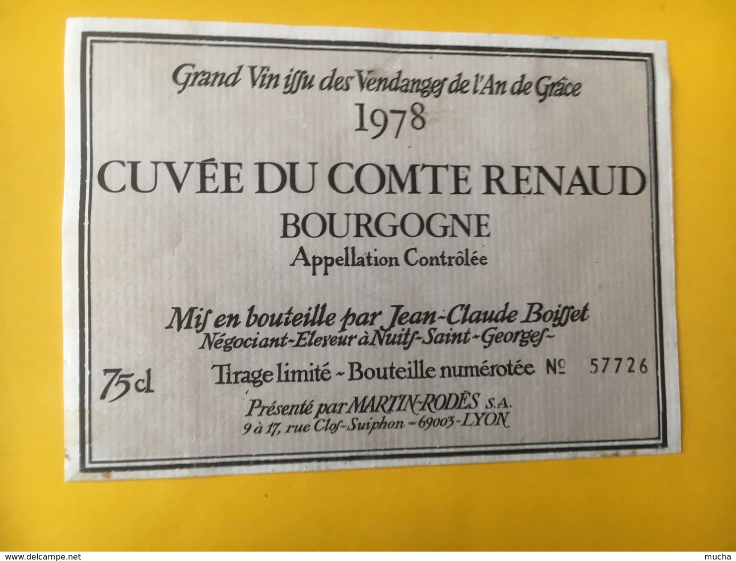 7059 -  Cuvée Du Comte Renaud 1978 - Bourgogne