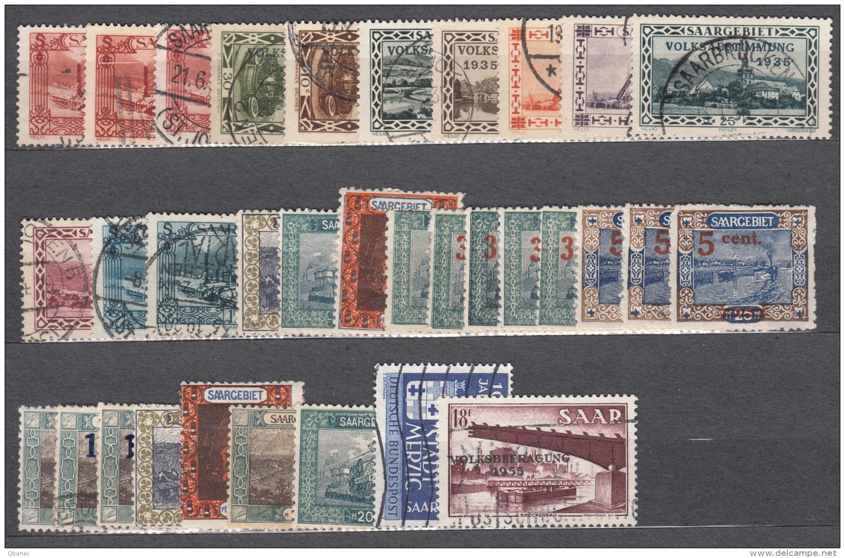 SAAR Stamps Lot - Gebraucht