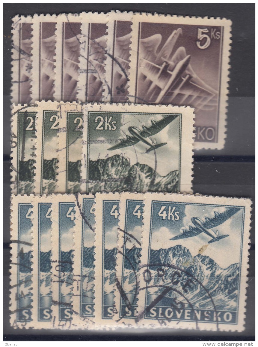 Slovakia Airmail Stamps From 1939 And 1940, Very Good Value - Oblitérés