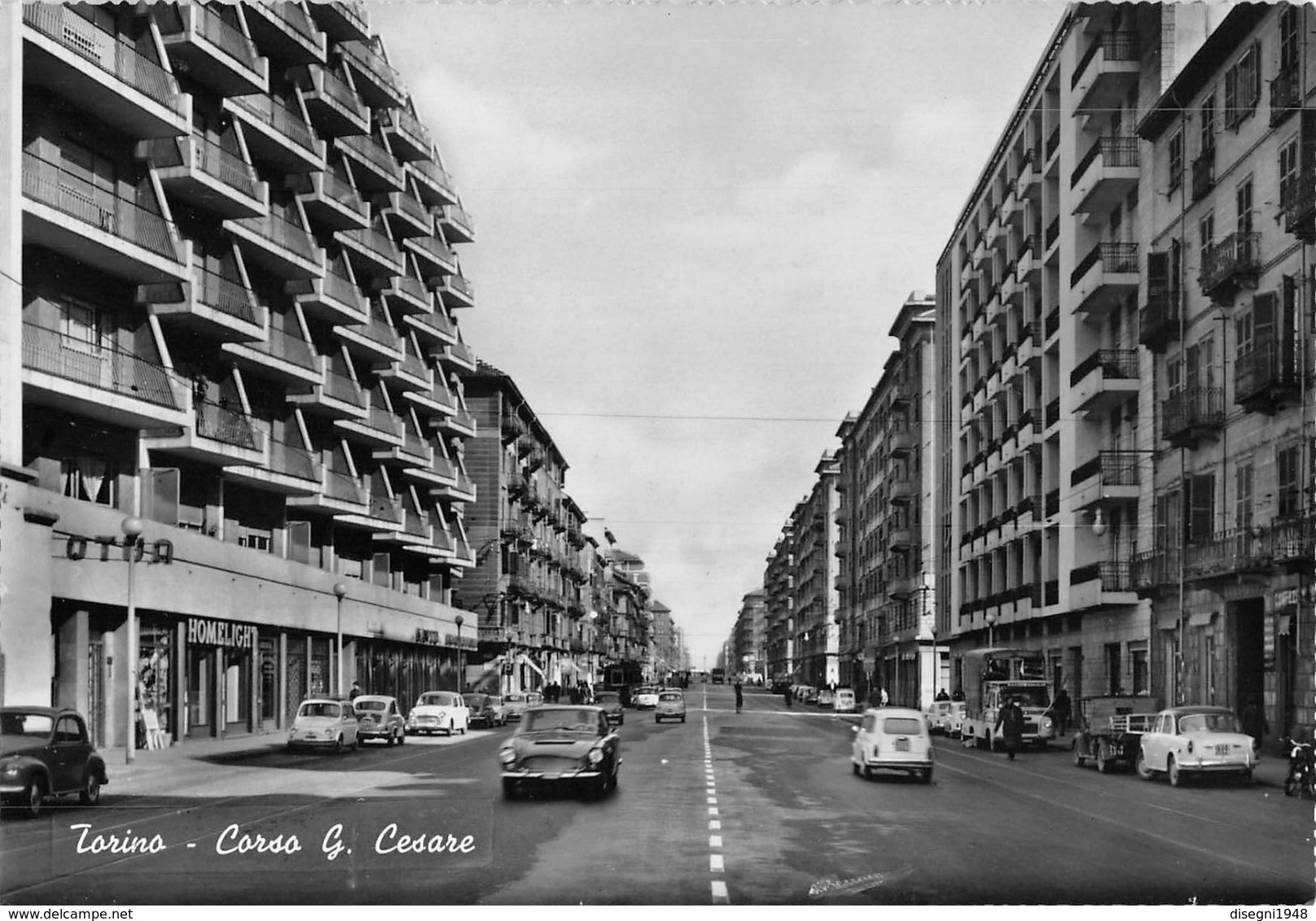 07292 "TORINO - C.SO GIULIO CESARE - SACAT" ANIM. AUTO ANNI '50. CART. ORIG. NON SPED. - Panoramic Views