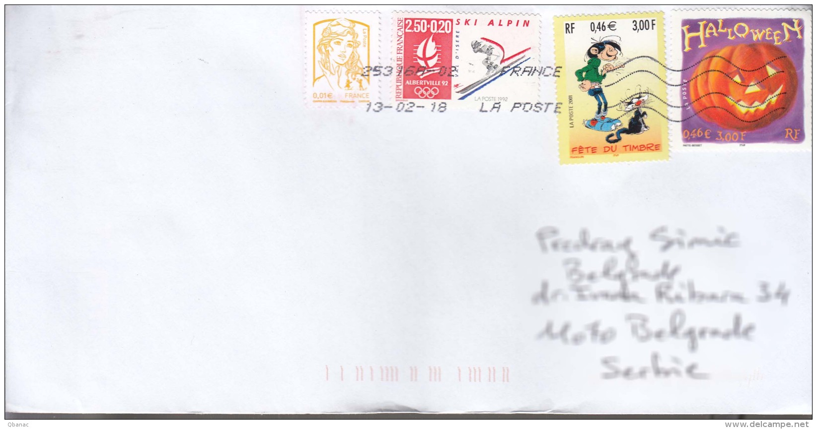 France Modern Stamps Travelled Cover To Serbia - Covers & Documents