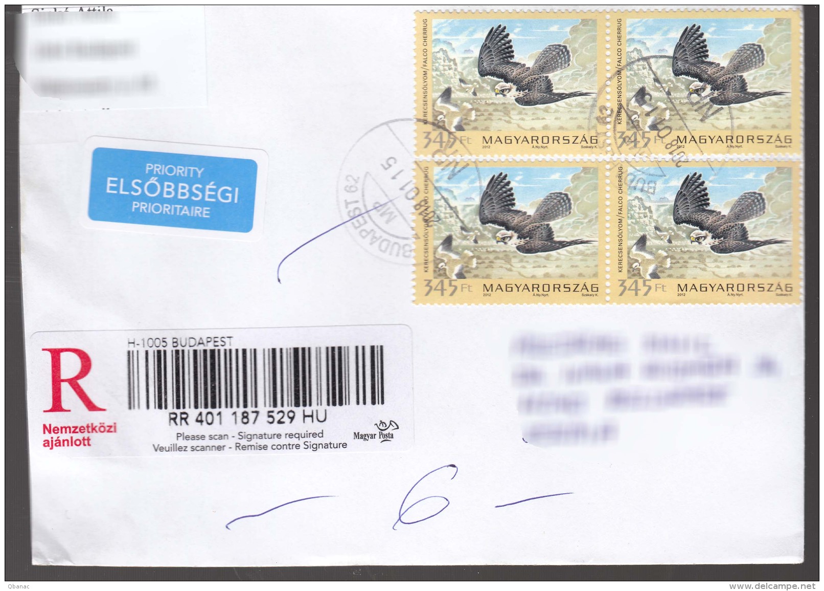 Hungary Modern Stamps Travelled Cover To Serbia - Covers & Documents