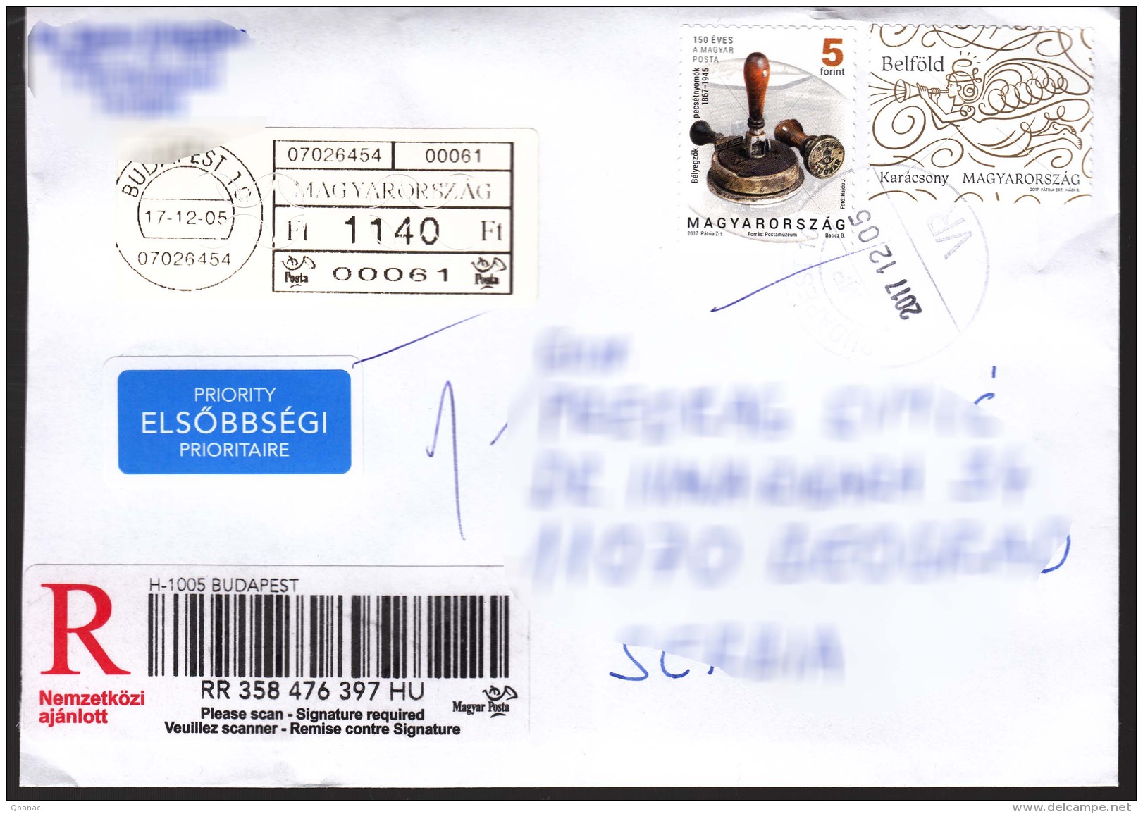 Hungary Modern Stamps Travelled Cover To Serbia - Cartas & Documentos