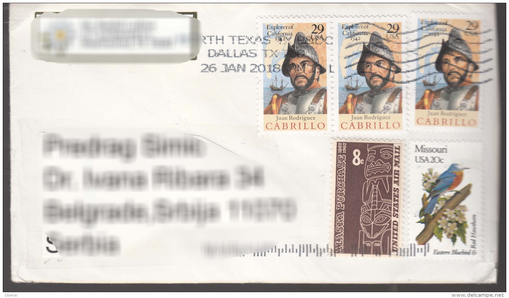 USA Modern Stamps Travelled Cover To Serbia - Covers & Documents