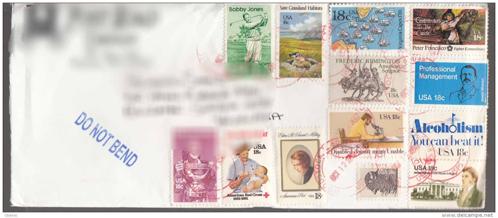 USA Modern Stamps Travelled Cover To Serbia - Lettres & Documents