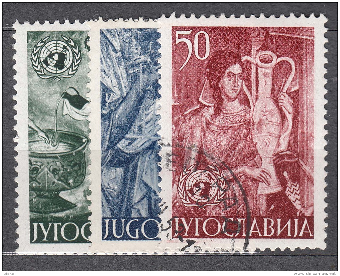 Yugoslavia Republic Art 1953 Mi#714-716 Used - Gebruikt