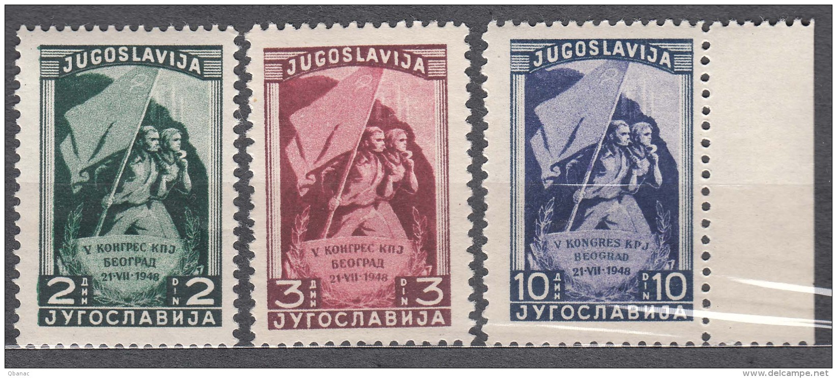 Yugoslavia Republic 1948 Mi#542-544 Mint Never Hinged - Nuovi