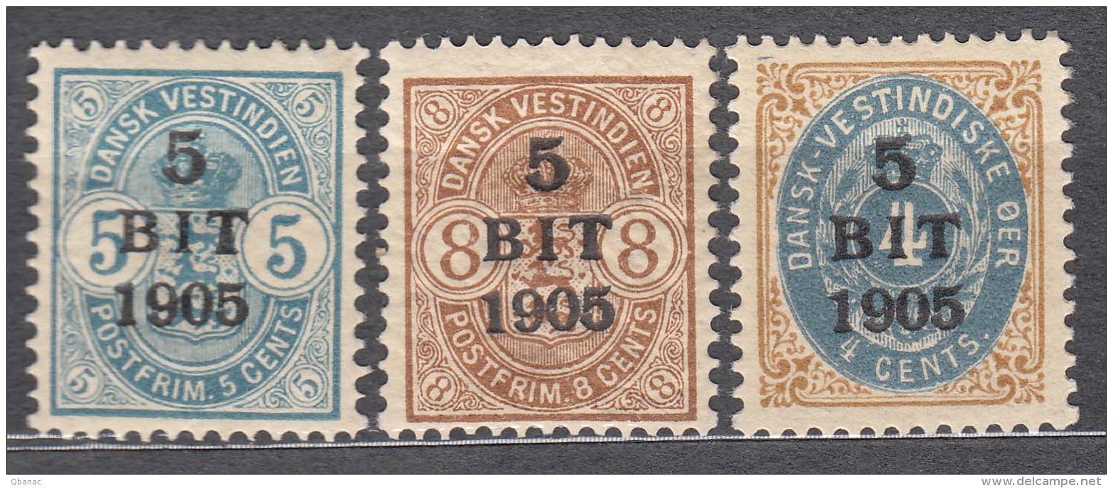 Denmark Danish Antilles (West India) 1905 Mi#38-40 Yvert#24-26 Mint Hinged - Danemark (Antilles)