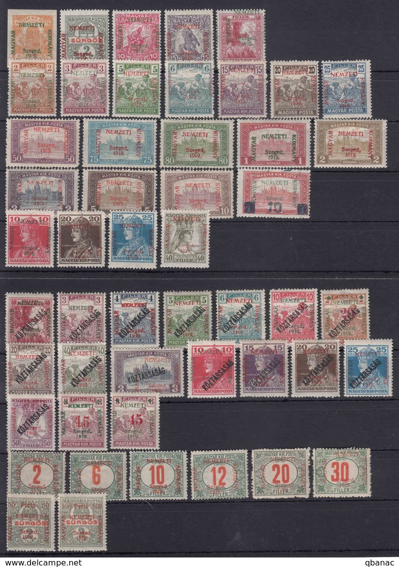 Hungary Szegedin Szeged 1919 Complete Collection Mi#1-41 I And II + Porto Mi#1-8 Mint Hinged - Szeged