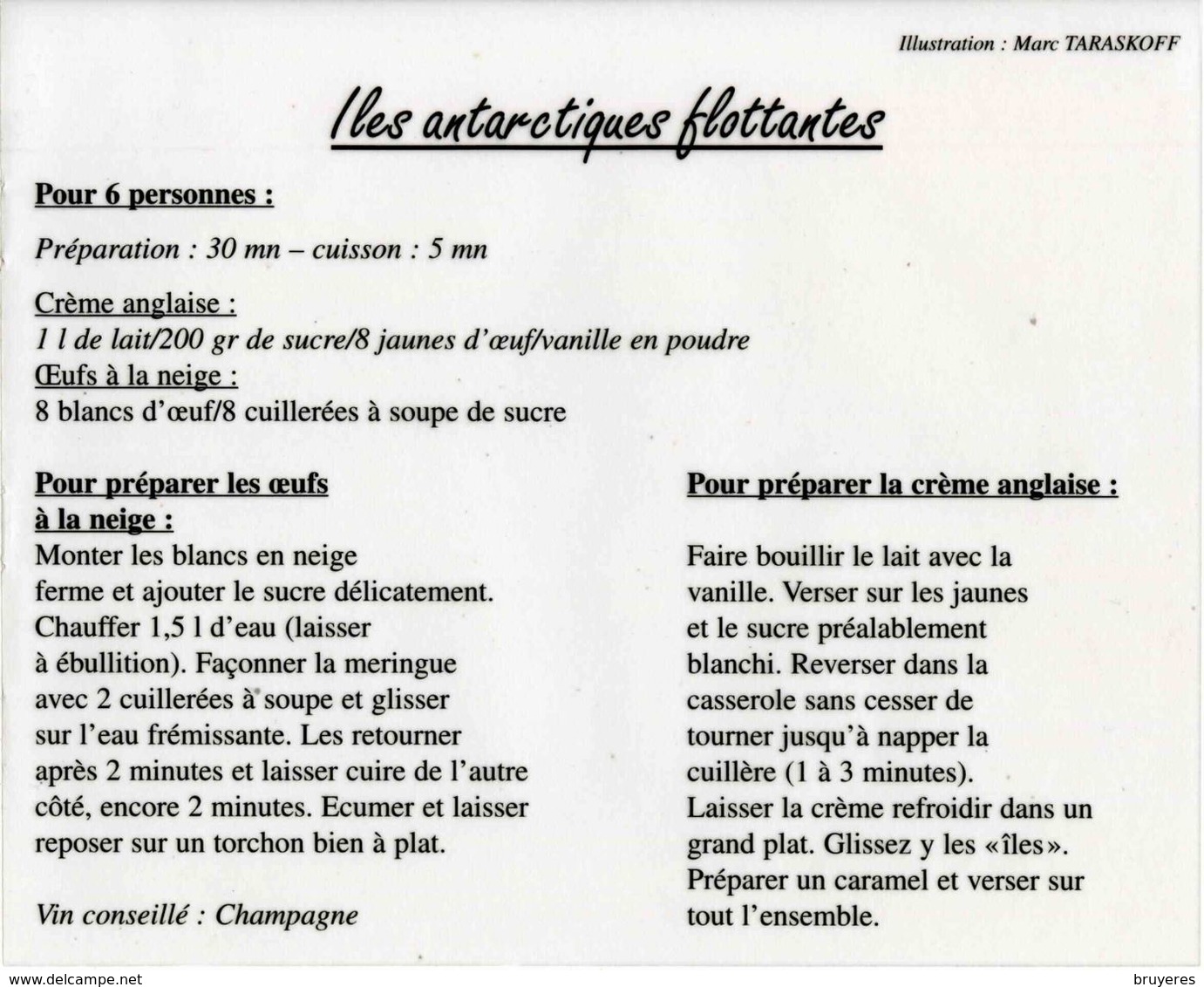 Feuillet** Gommé De 2003 Du Carnet "Gourmand" Avec Timbre "Iles Antarctiques Flottantes" Et Recette - Blocks & Sheetlets