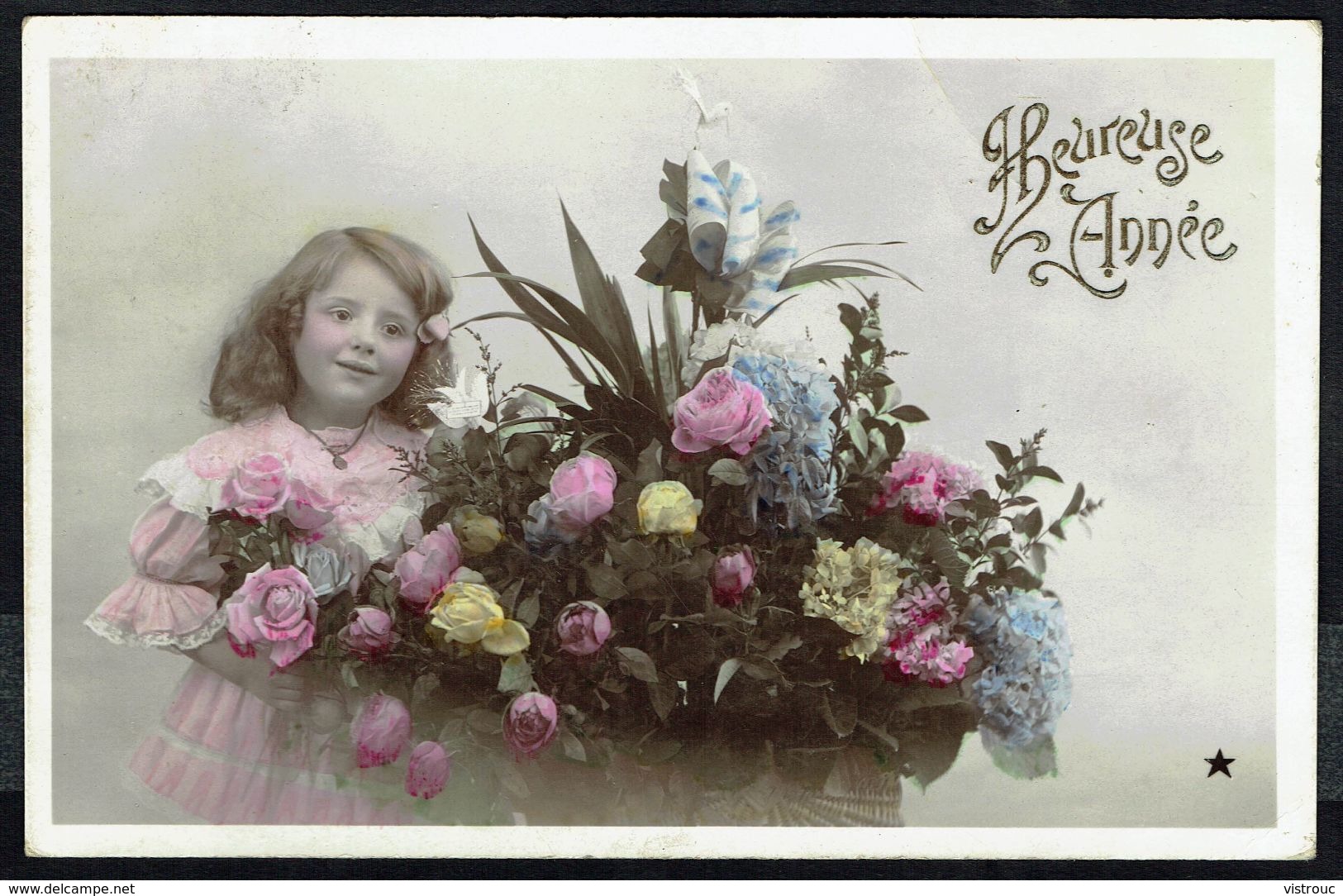 ENFANT - Fillette Avec Gros Bouquet De Fleurs - Circulé - Circulated - Gelaufen - 1907. - Autres & Non Classés