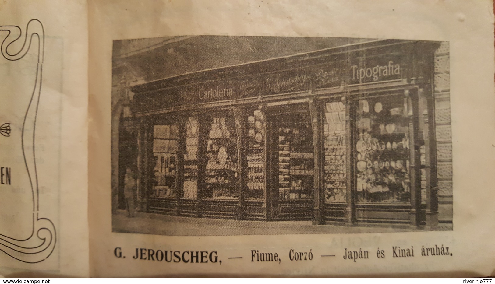 Very old cca1900. small brochure ful of advertisement reclame stores hotels Fiume Abbazia RR