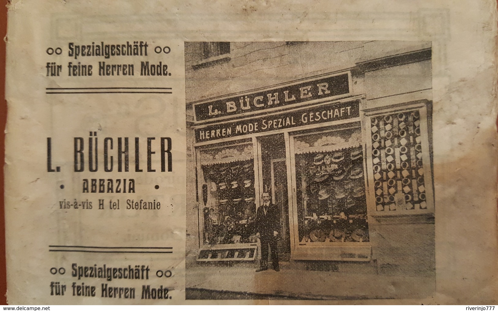 Very old cca1900. small brochure ful of advertisement reclame stores hotels Fiume Abbazia RR