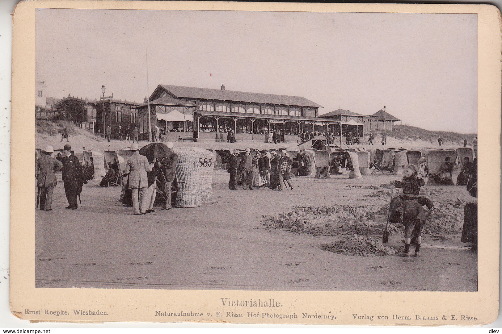 Norderney - Victoriahalle - Photo Sur Carton Format 6.5 X 11 Cm - Alte (vor 1900)