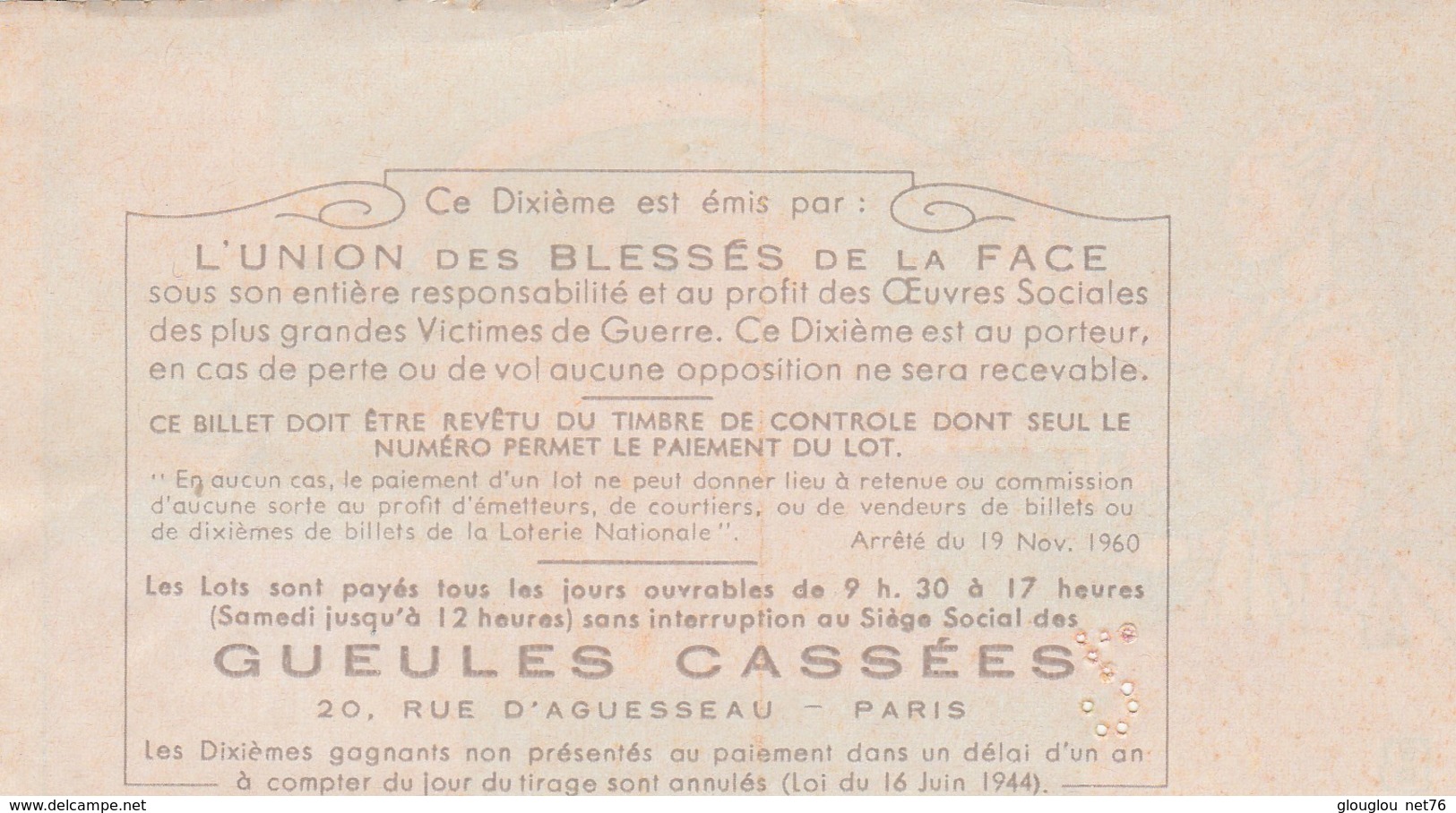BILLET DE LOTERIE  ;LES GUEULES CASSEES  DOUBLE TRANCHE LE LA ST-VALENTIN  TRANCHE DES VALENTINES  1979 - Biglietti Della Lotteria