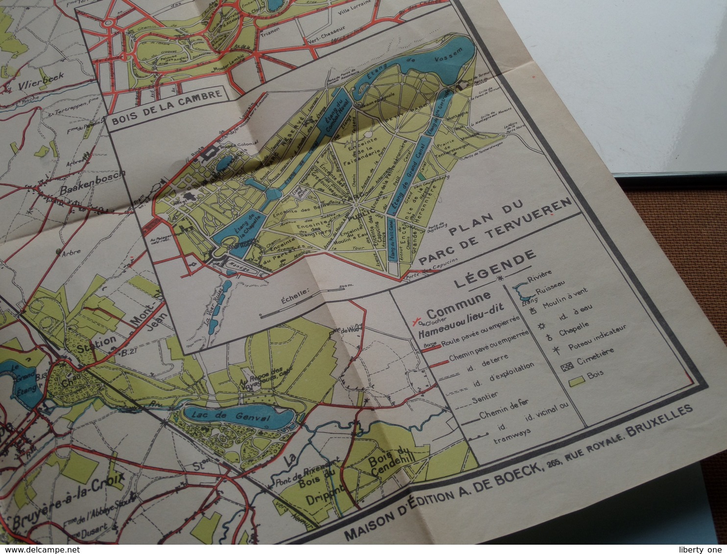 Carte Routière De La Forêt De SOIGNES & Du Bois De La CAMBRE ( Ed. A. De BOECK Bruxelles ) ! - Roadmaps