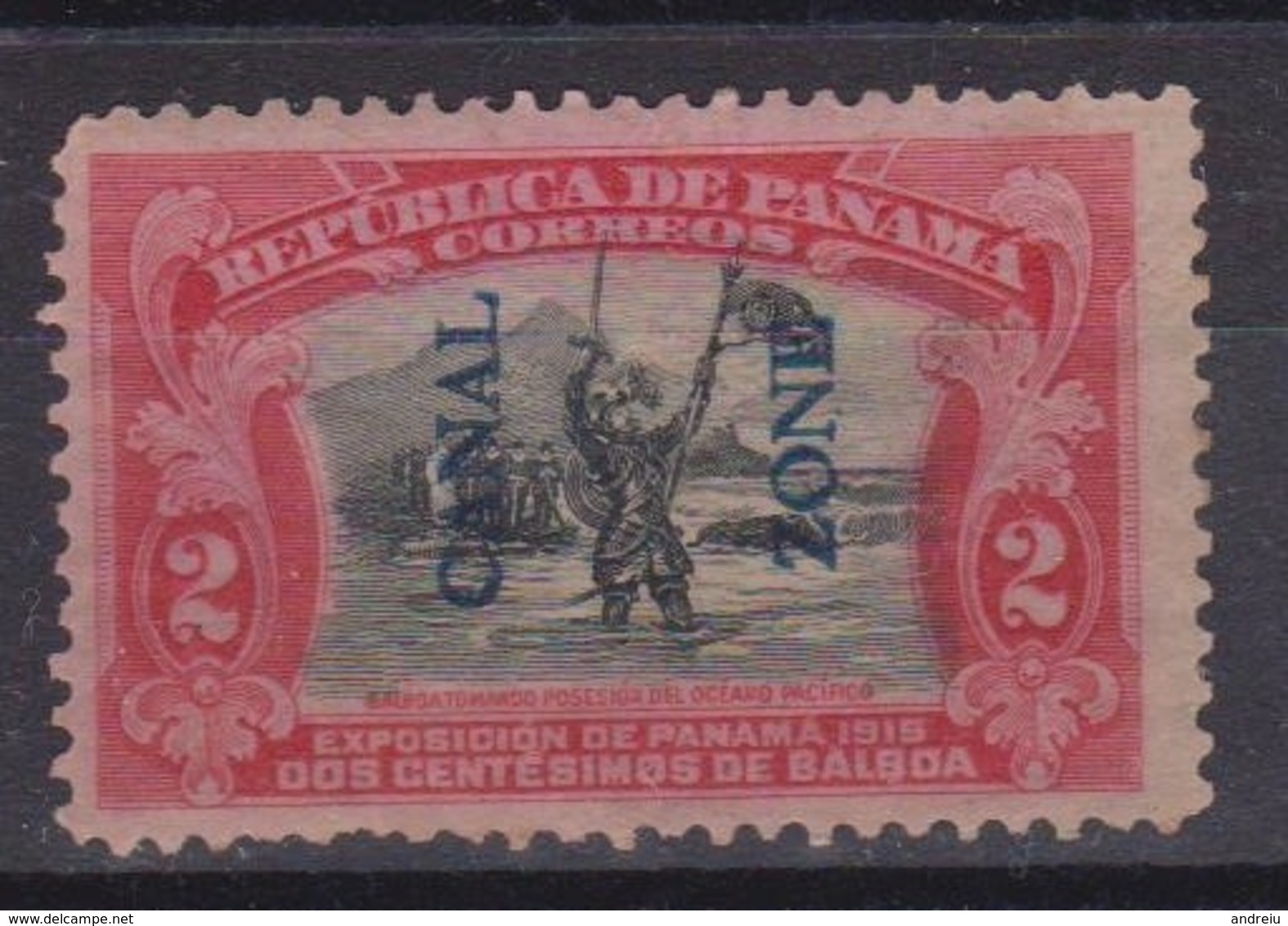 1915 Panama - 2 Scans Overprinted Canal Zone 1915 2 Cent Balboa Issue  Scott 43 , 1 Val. MH As Scans - Panama