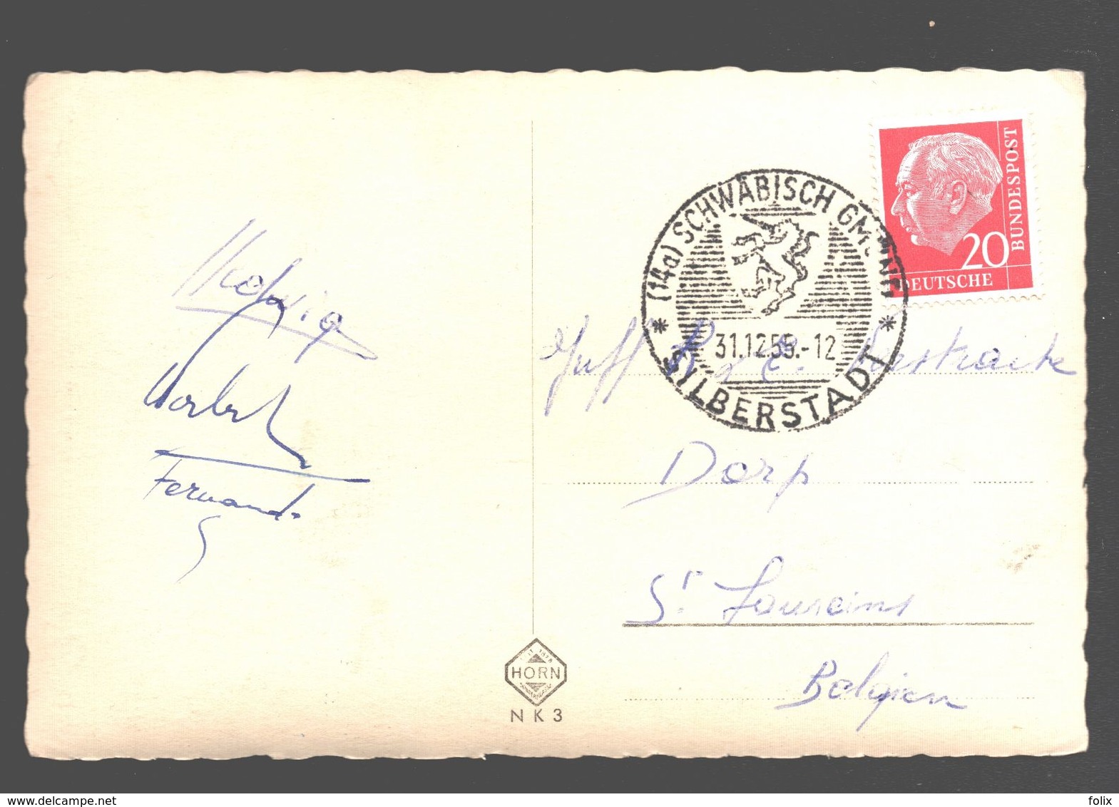 Schwäbisch-Gmünd - Silberstadt (Stempel) - Ein Gutes Neues Jahr - Fotokarte - 1955 - Schwaebisch Gmünd