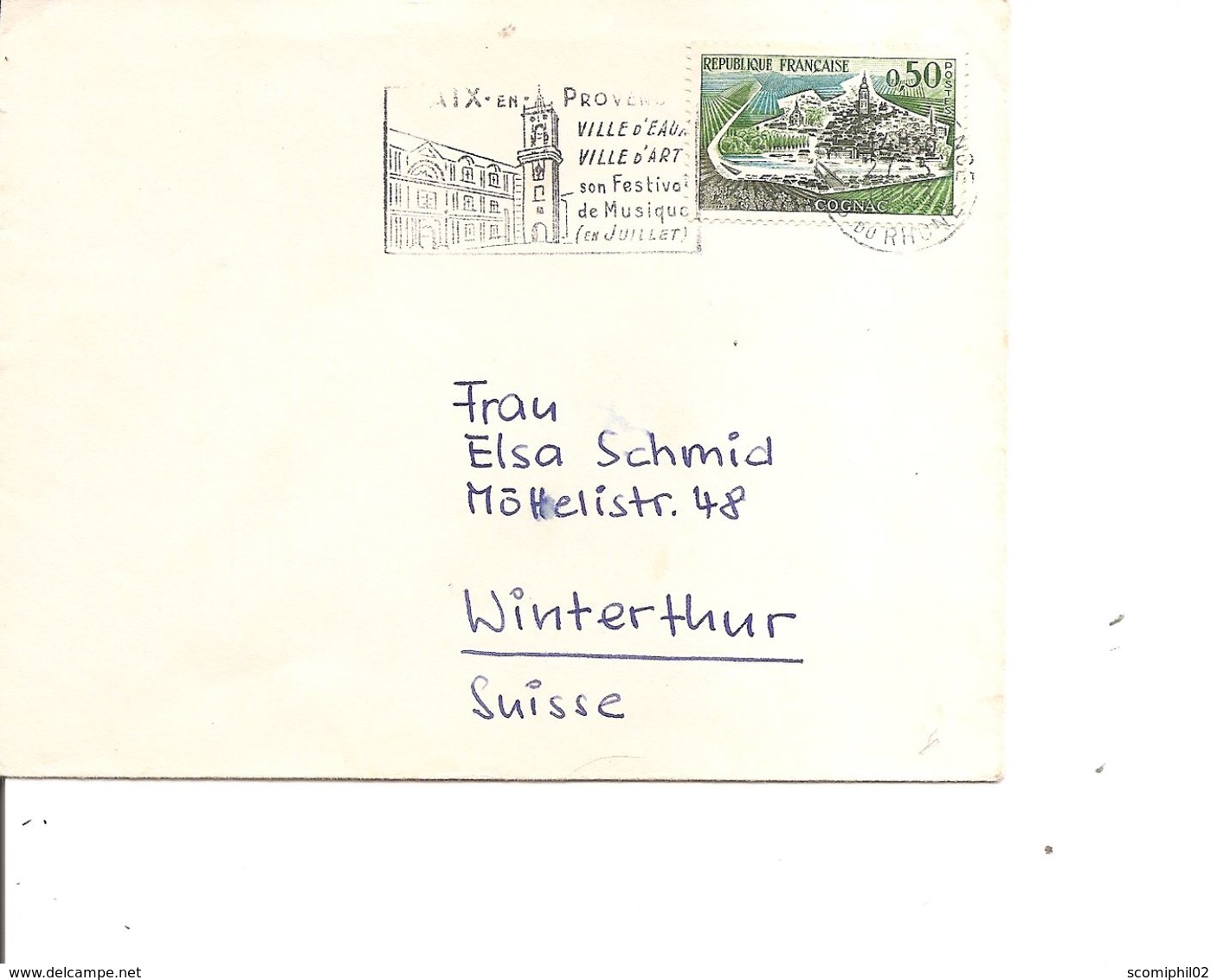 France ( 1314 (avec 2 Péniches Absentes)-sur Lettre De 1963 De Aix-en-Provence Vers La Suisse à Voir) - Lettres & Documents