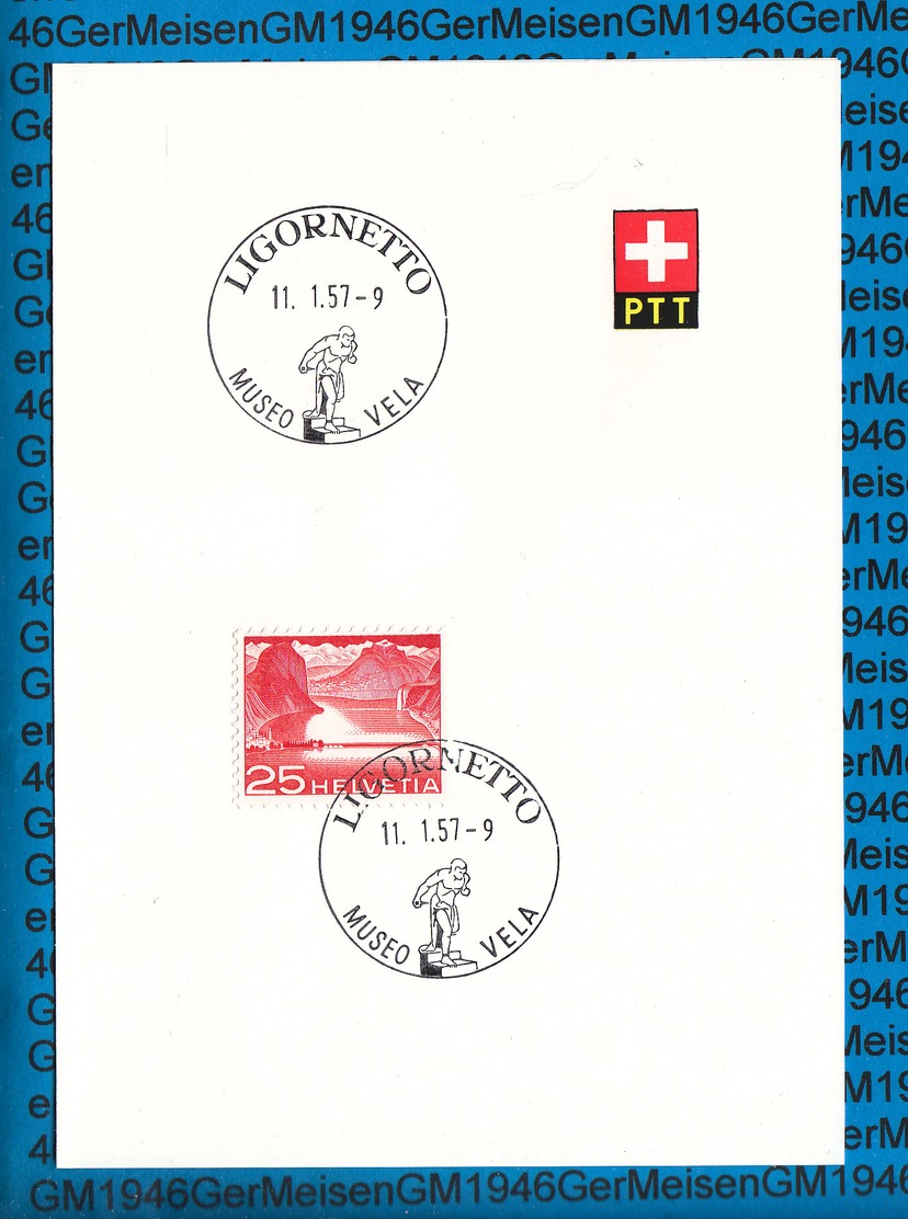 Switserland -  Blatt Mit Sonderstempel / 11.01.1957 - Ligornetto - Poststempel