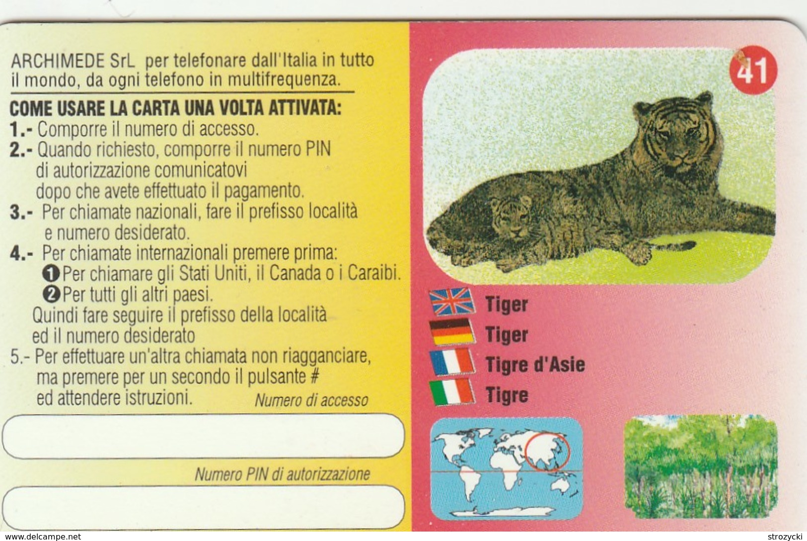 Italy - Save The Planet Nr 41 - Tiger - Other & Unclassified