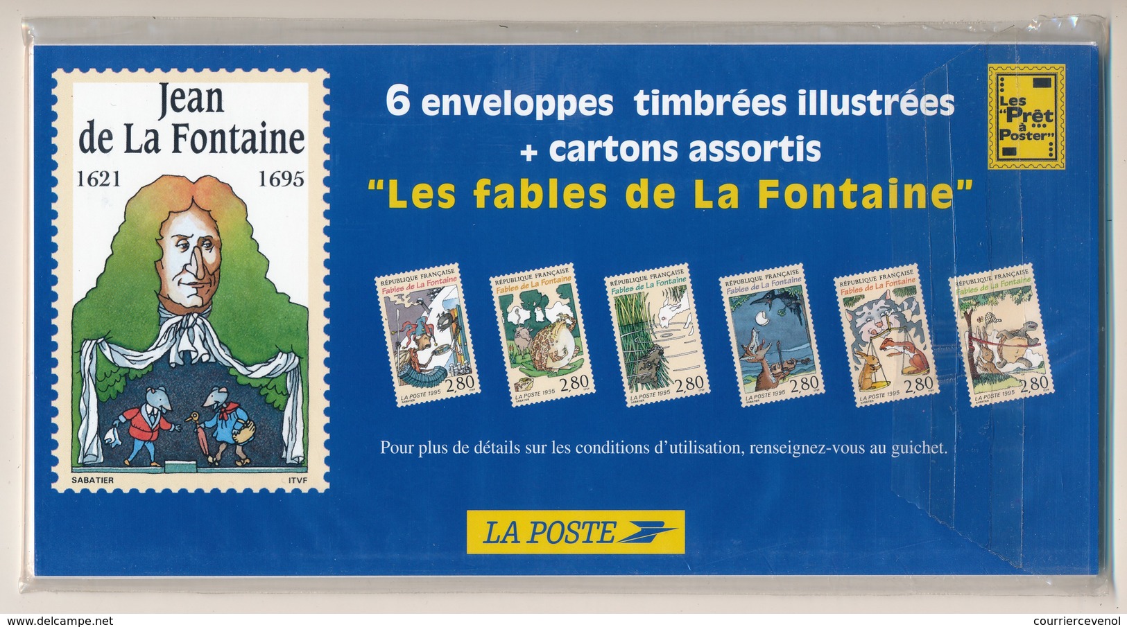 PAP - Fables De La Fontaine - 6 Enveloppes + 6 Cartes X2 Neuves Sous Blister - Lots Et Collections : Entiers Et PAP