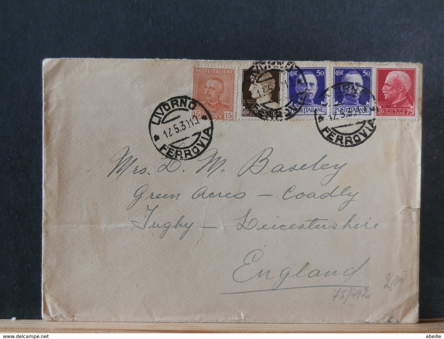 75/442    LETTRE POUR ENGLAND 1930 - Marcofilía