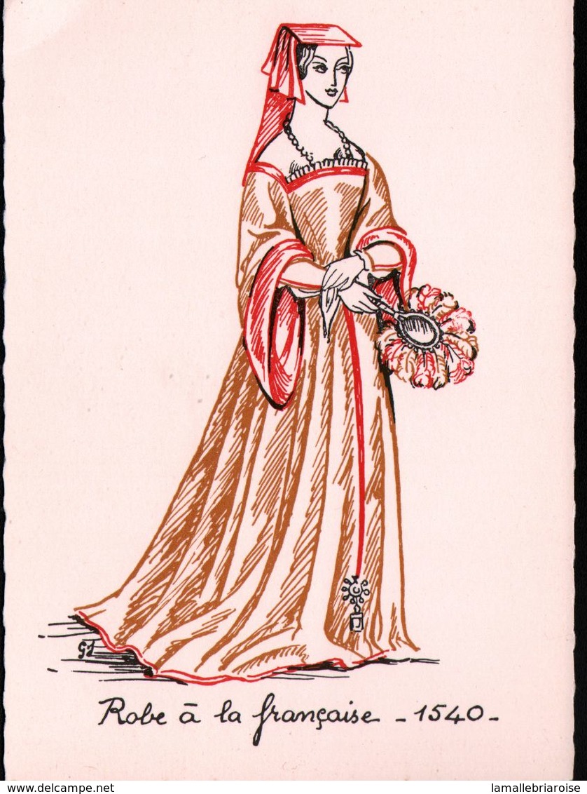 Genevieve James, Serie complète de 16 cartes, cinq siècles de mode francaise, la parisienne au 16e siecle