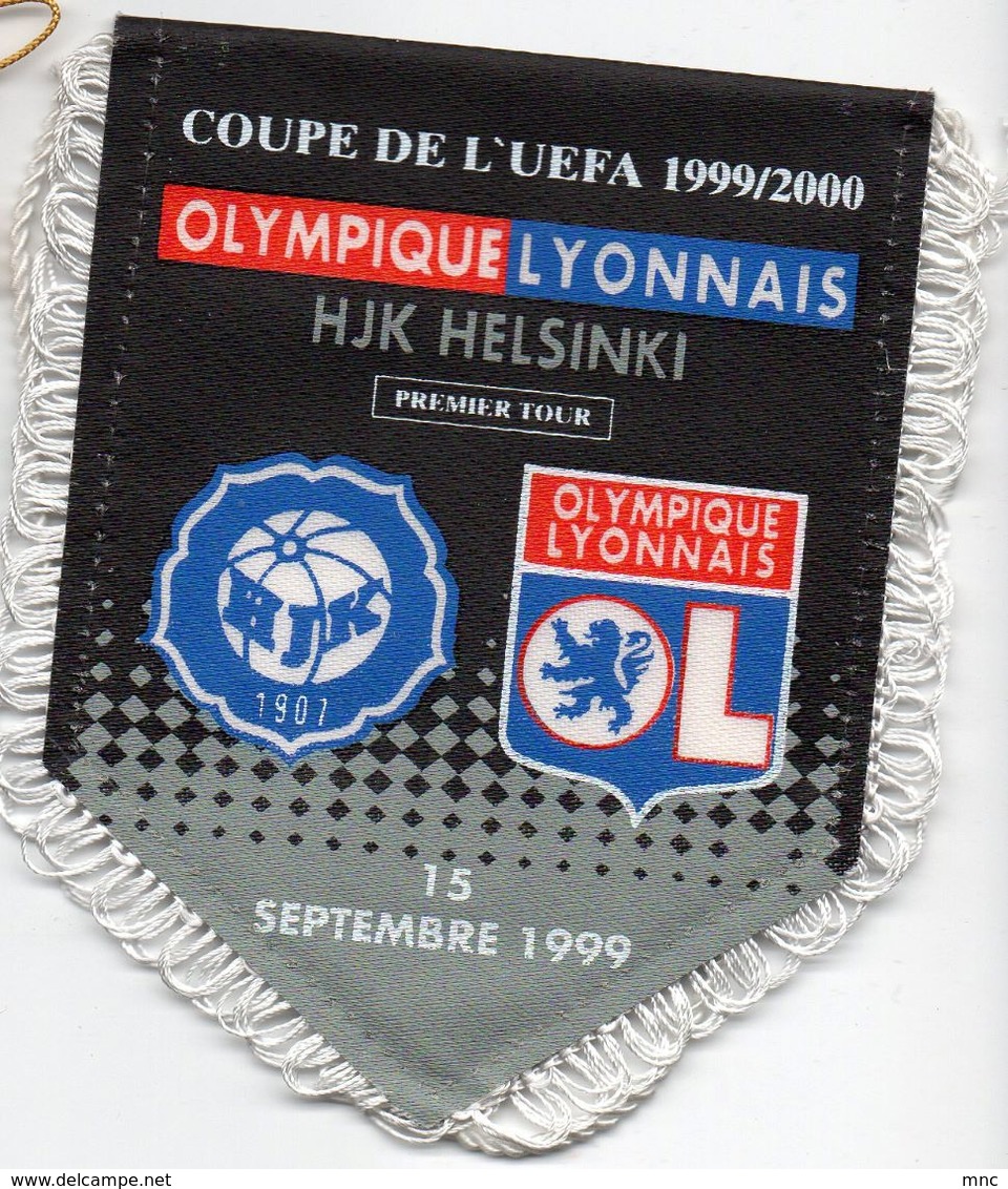 Fanion Du Match  LYON / HJK HELSINKI  Coupe UEFA 1999/2000 - Habillement, Souvenirs & Autres