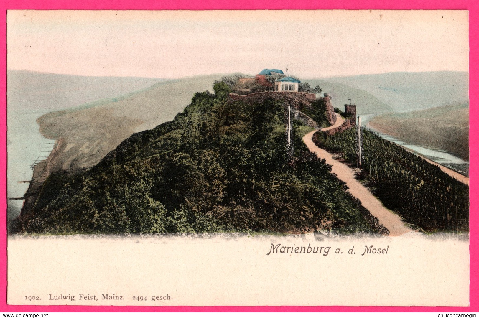 Marienburg A. D. Mosel - Vue Générale - LUDWIG FEIST - Colorisée - Alf-Bullay