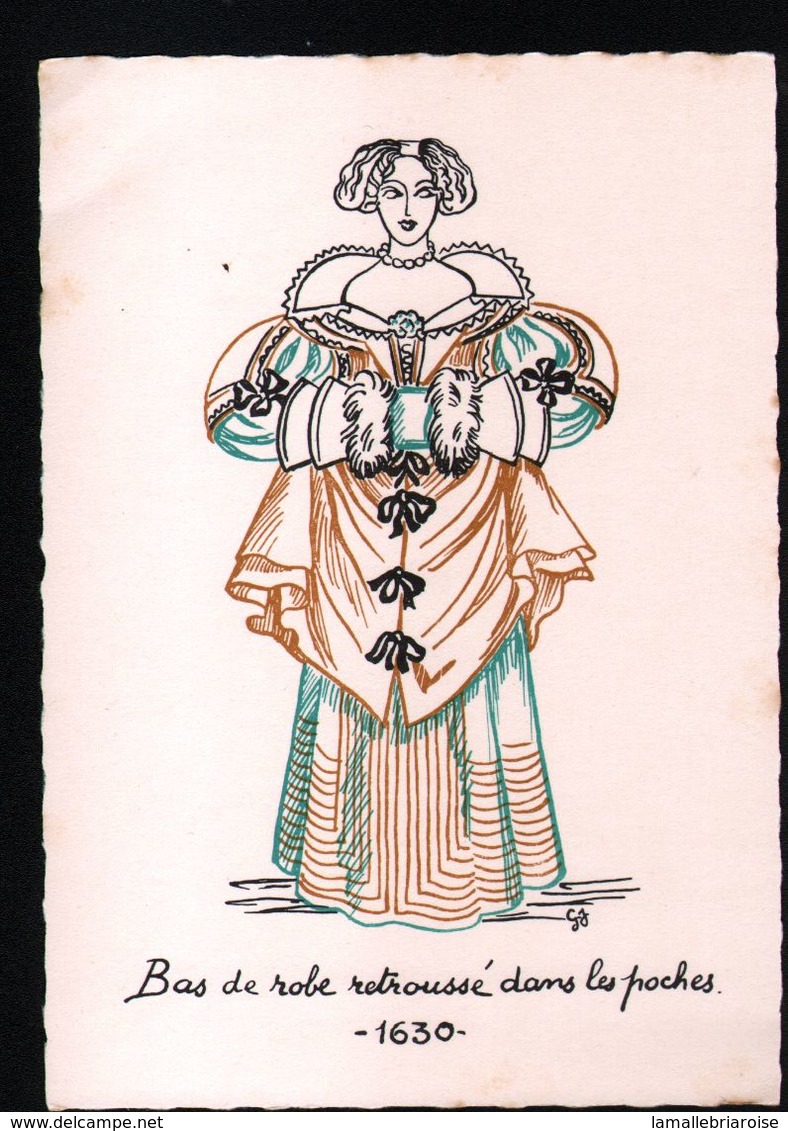 Genevieve James, Serie complète de 16 cartes, cinq siècles de mode francaise, la parisienne au 17e siecle
