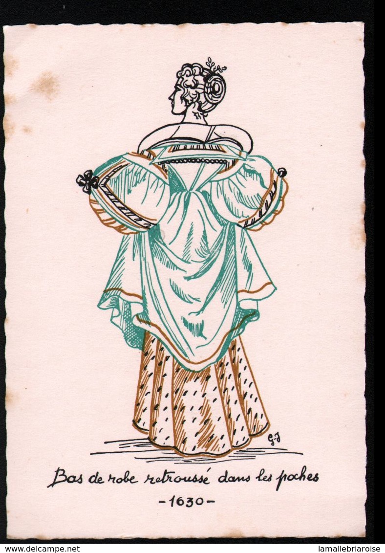 Genevieve James, Serie complète de 16 cartes, cinq siècles de mode francaise, la parisienne au 17e siecle