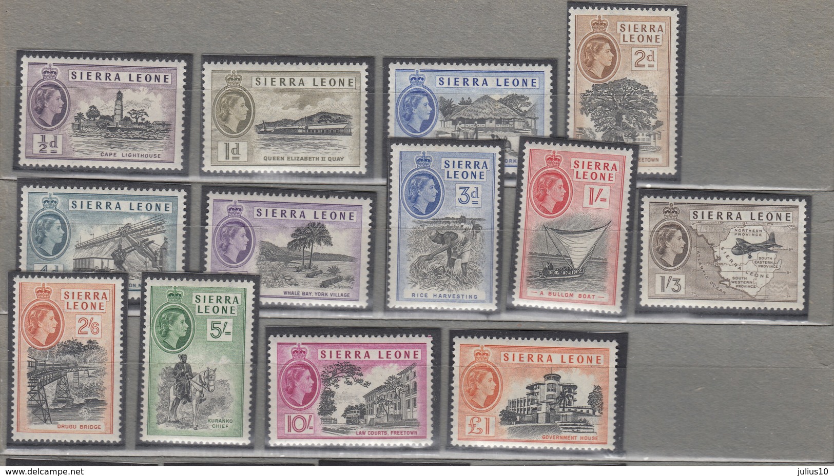 SIERRA LEONE 1956 QEII Definitive Complete Set MVLH (*) Mi 176-188 SG 210-222 #12964 - Sierra Leone (...-1960)