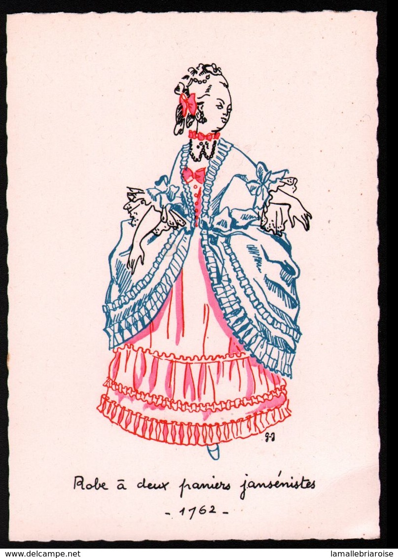 Genevieve James, Serie complète de 16 cartes, cinq siècles de mode francaise, la parisienne au 18e siecle