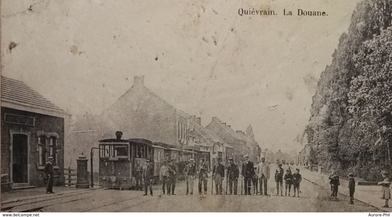 Quiévrain La Douane Avec Tram à Vapeur (Qualité Très Moyenne Voir Photo) - Quiévrain