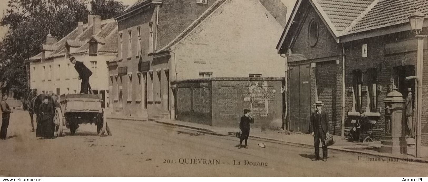 Quiévrain La Douane Avec Attelage Et Douanier - Quiévrain