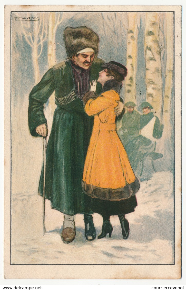 CPA Illustrateur MAUZAN - Couple, Militaire Blessé - Mauzan, L.A.