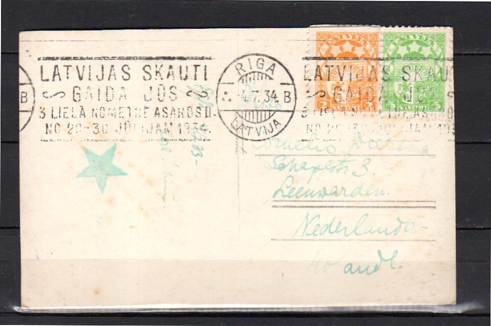 1934 Scarce Private VERY SHARP Photo Card RIGA Agenskalns With Boats Latvijas Skauti Gaida Jos(r3-27) - Latvia