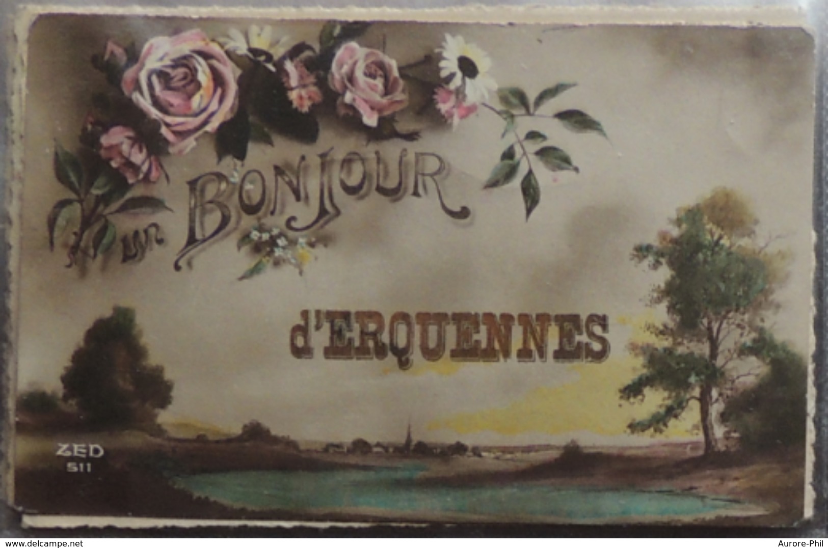 Erquennes Un Bonjour - Carte Fantaisie - Honnelles