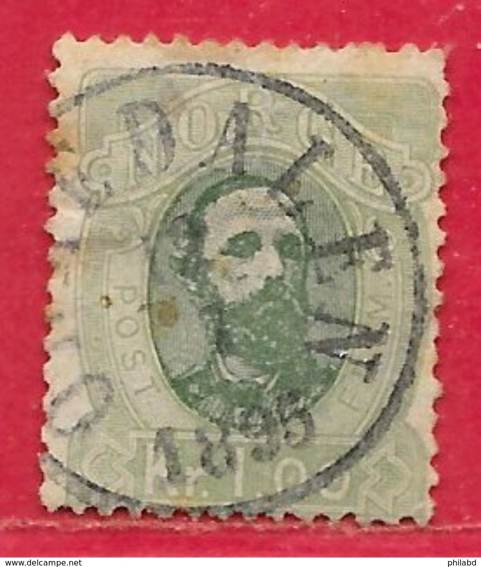 Norvège N°32 1k Vert (12 7 1895) 1878 O - Used Stamps