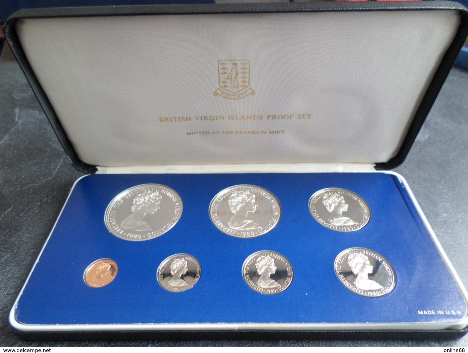 BRITISH VIRGIN ISLANDS 1980 PROOF SET 7 COINS IN BOX - Iles Vièrges Britanniques