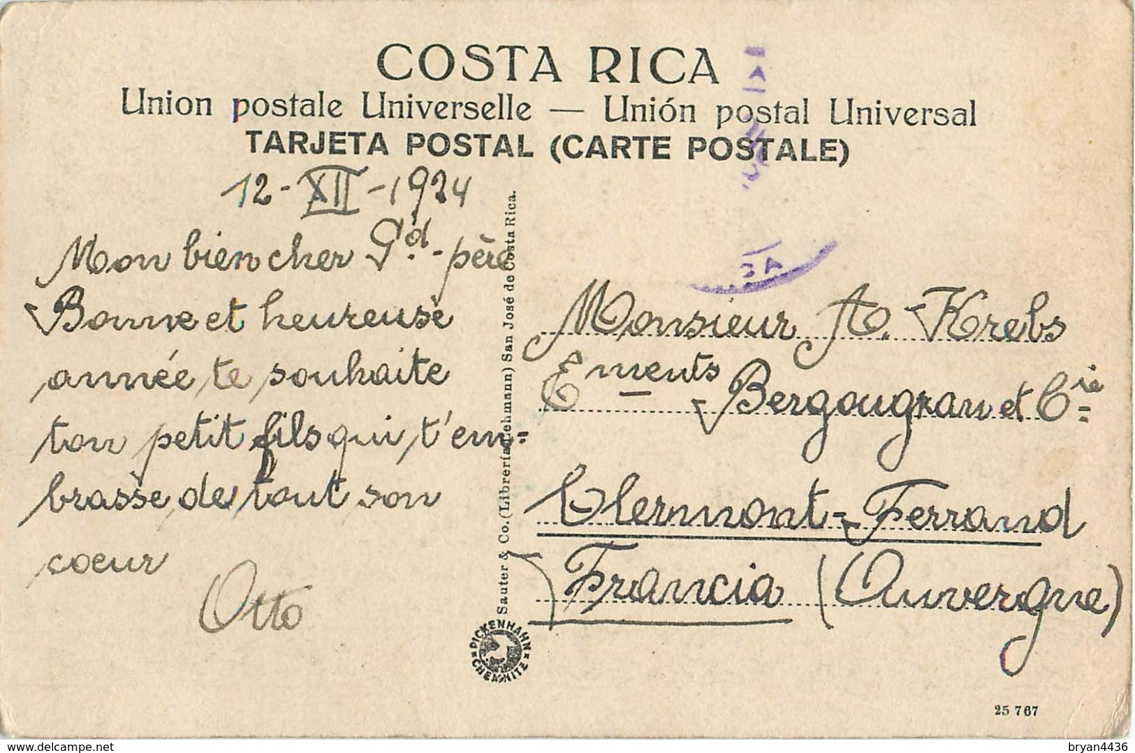 COSTA RICA - -SAN JOSE 6 AVENIDA DE ROGELIO FERNANDEZ GÜEL - CPA ECRITE EN 1924 - Costa Rica