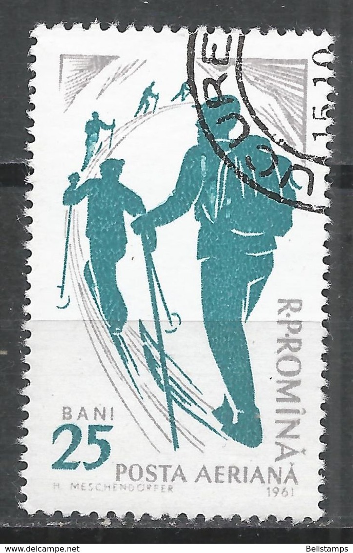 Romania 1961. Scott #C98 (U) Cross-country Skiing * - Oblitérés