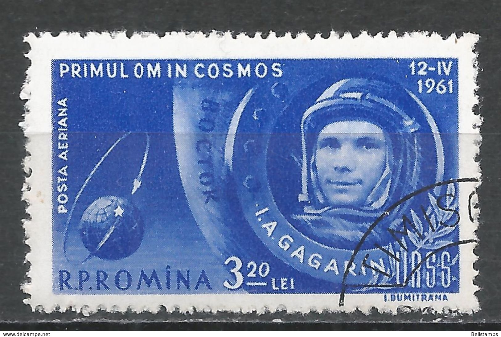 Romania 1961. Scott #C104 (U) Yuri A. Gagarin, Astronaut * - Oblitérés