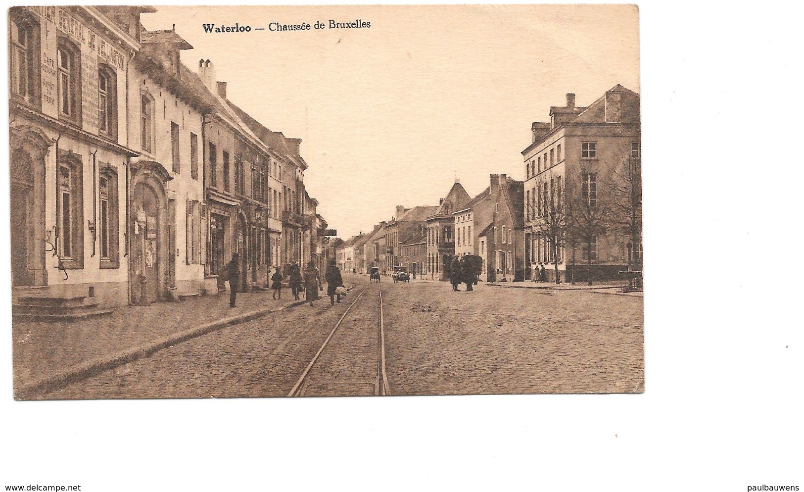 Waterloo, Chaussée De Bruxelles, Brusselsestraat Auto's En Tramspoor. - Waterloo