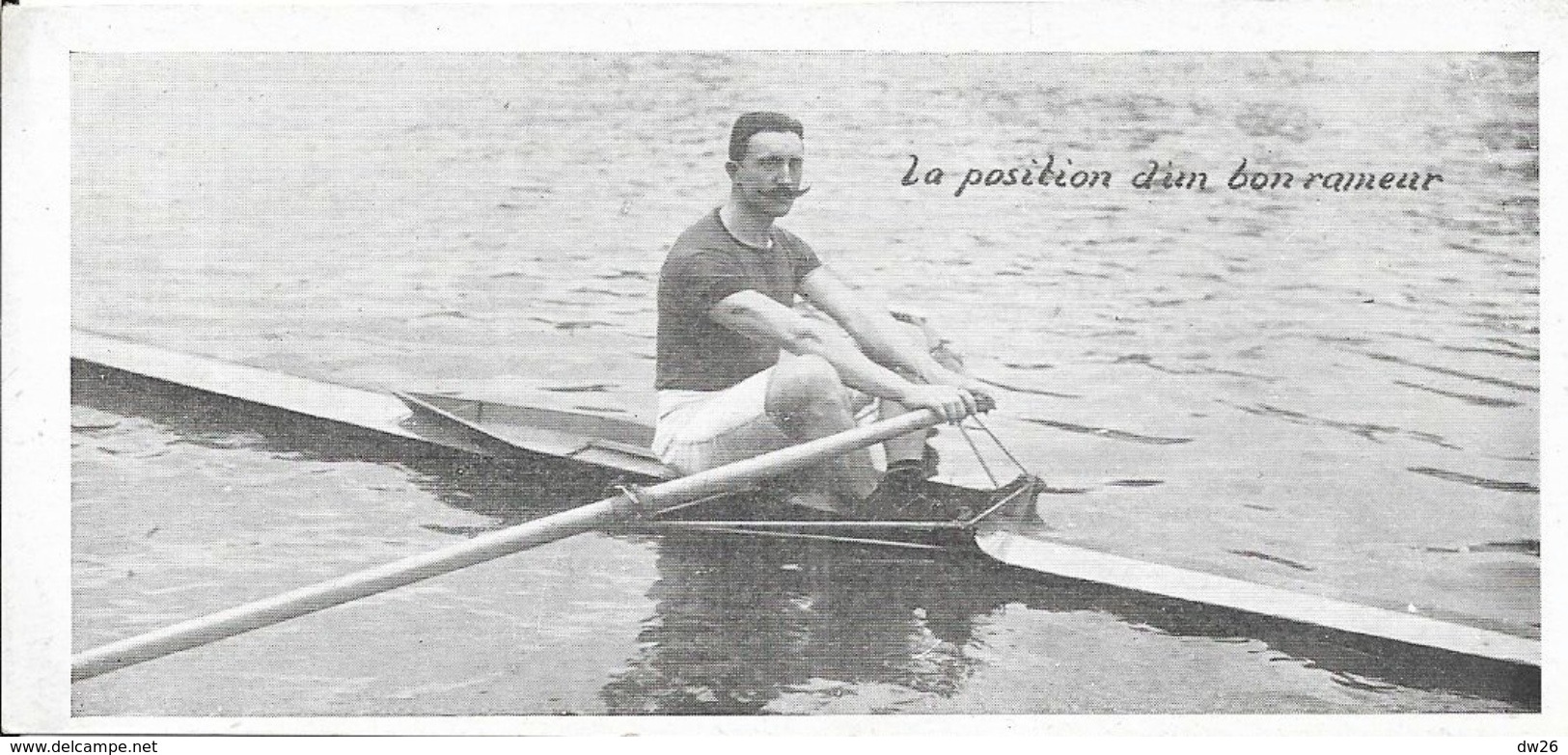 Série Sur Les Sports: Aviron, La Position Du Bon Rameur - Mini Carte Non Circulée - Aviron