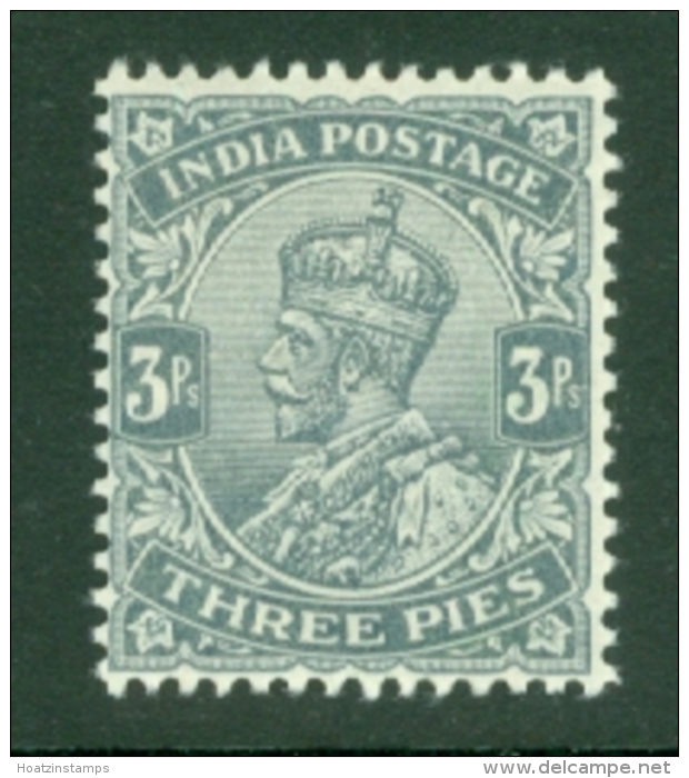 India: 1911/22   KGV      SG154    3p    Slate       MH - 1911-35 King George V