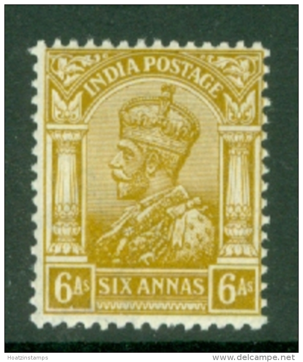 India: 1911/22   KGV      SG177    6a    Yellow-bistre      MH - 1911-35 King George V